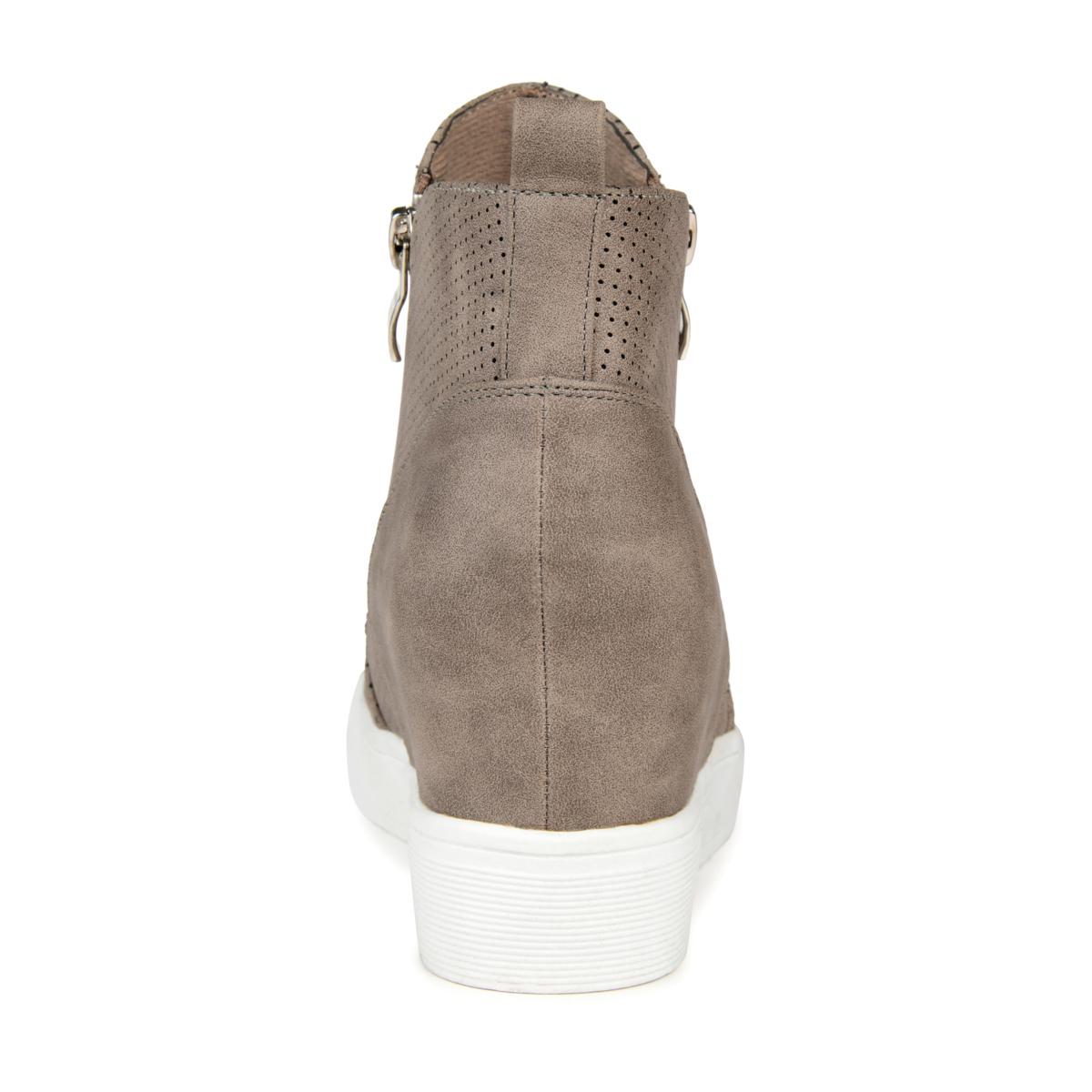 Journee Suede Wedge Heel Sneakers Journee Collection Womens