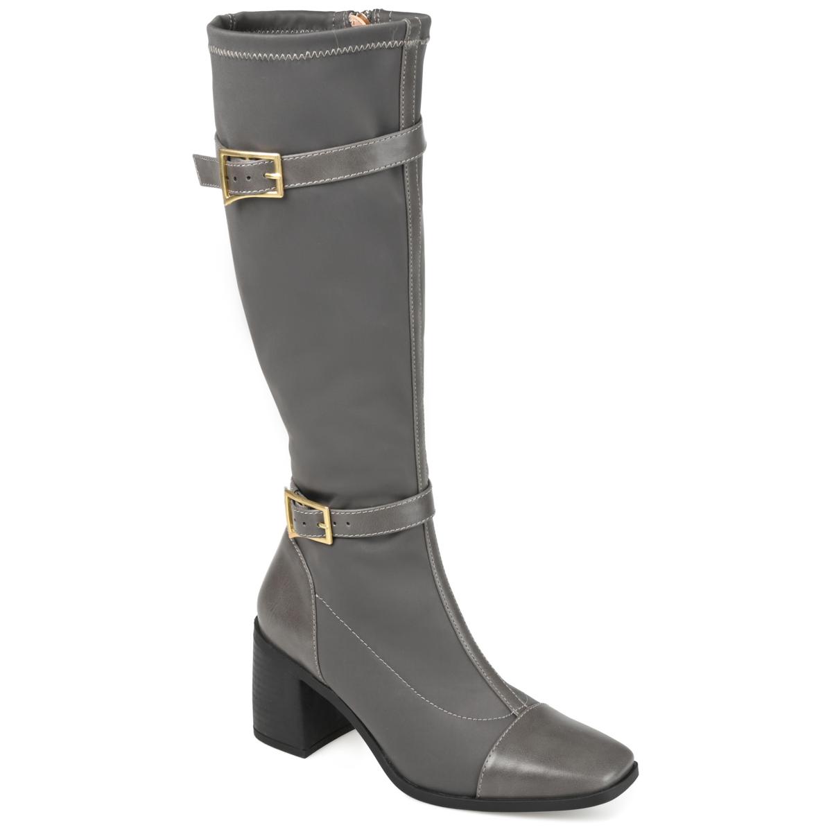 Journee Collection Womens Winny Tru Comfort Foam Extra Wide Calf Stacked  Heel Knee High Boots 