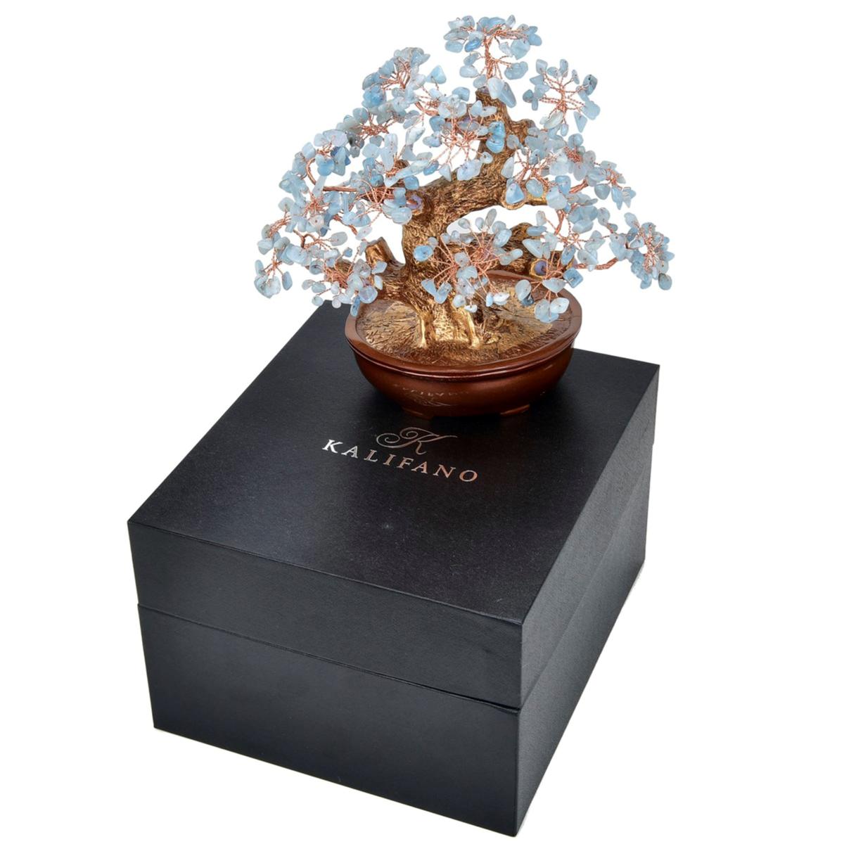 KALIFANO 8.25 Gemstone Bonsai Tree of Life Sculpture - Pink