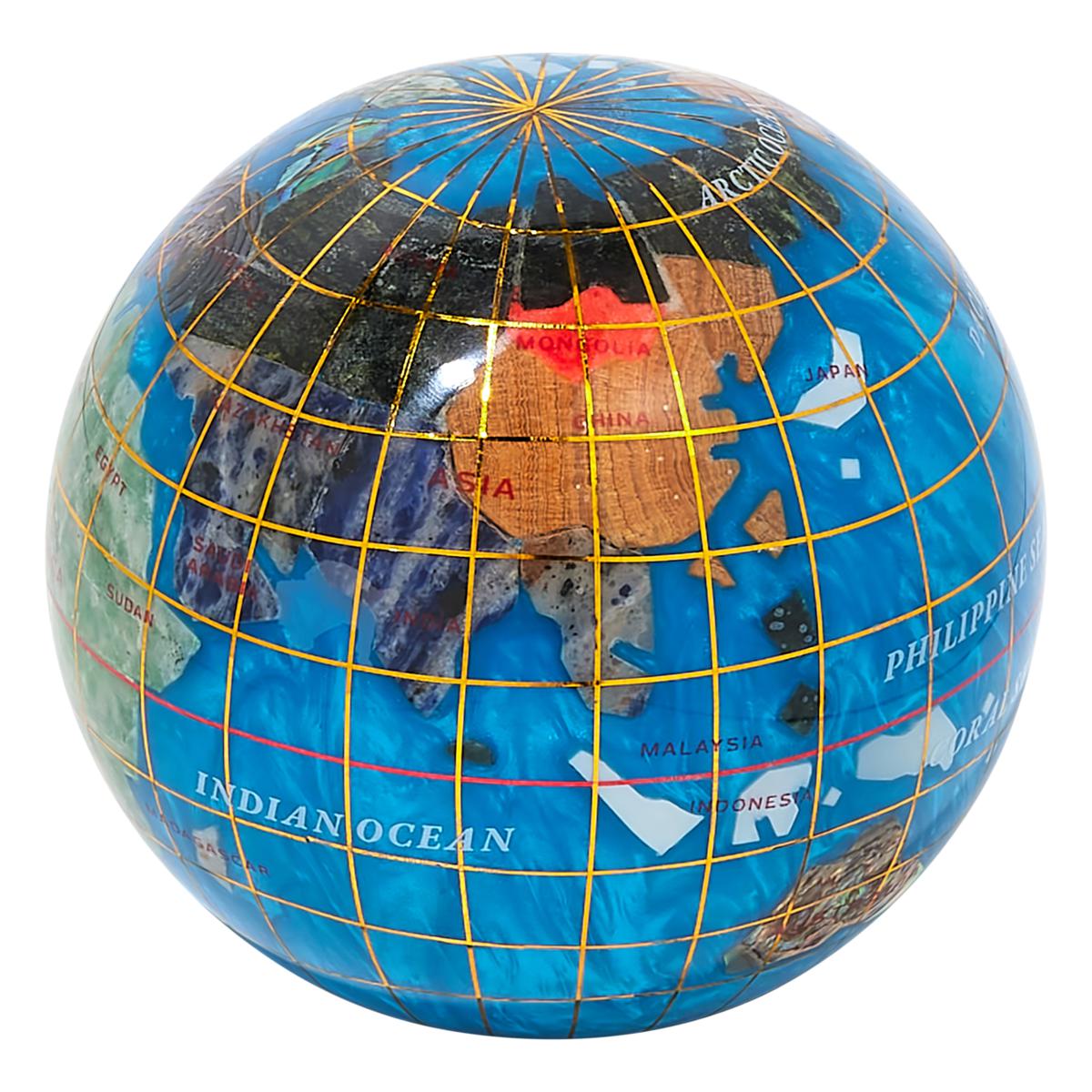 Alexander Kalifono deals Gemstone World Globe Paperweight