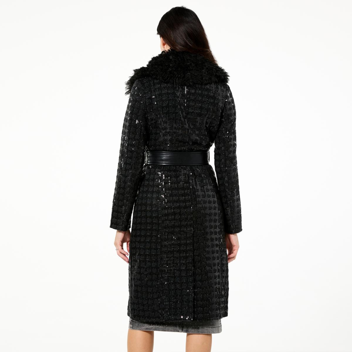 kathy ireland® Fashion 360 Memoirs Faux Fur Collar Trench Coat