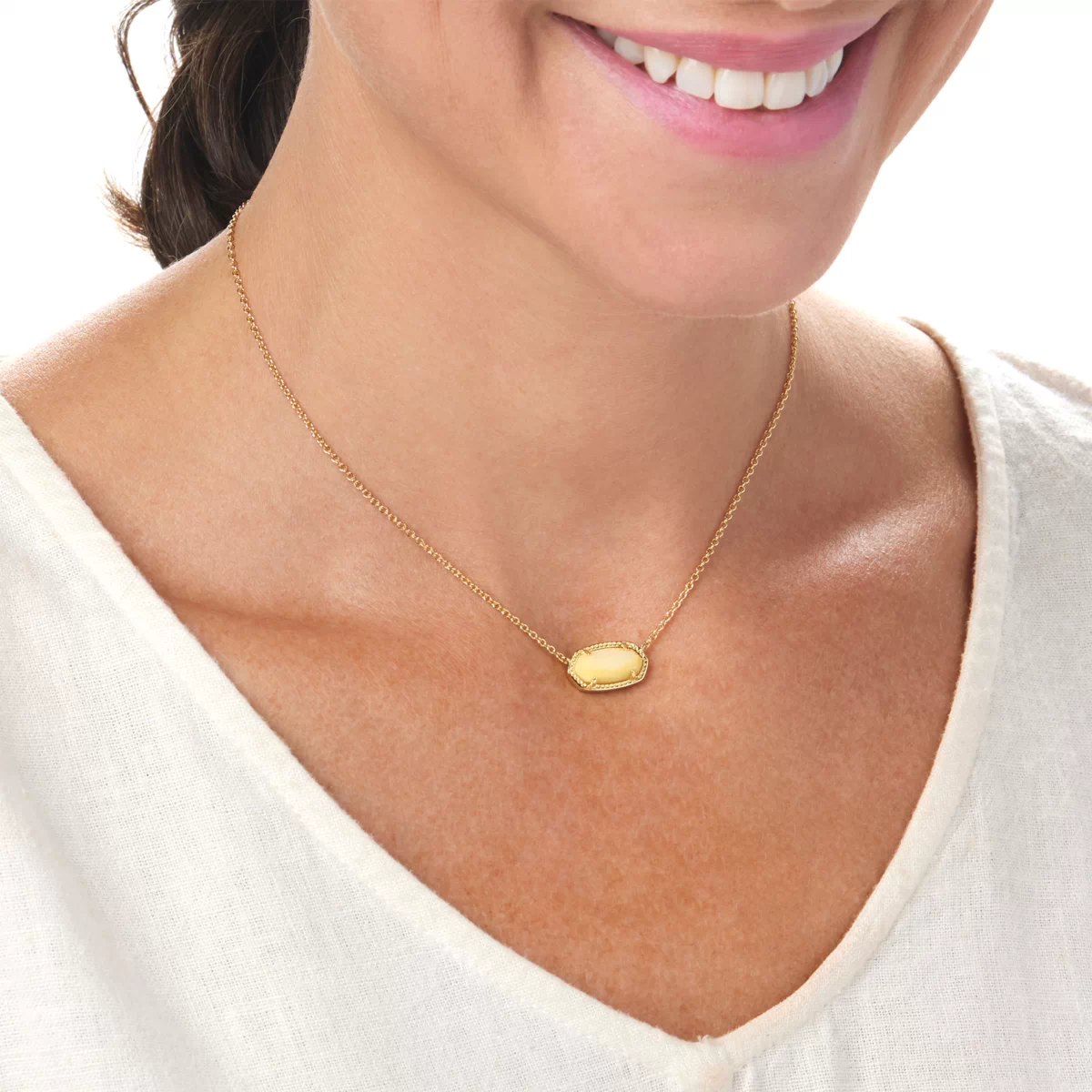 Kendra Scott Elisa 15" Yellow Mother-of-Pearl Pendant Necklace | HSN