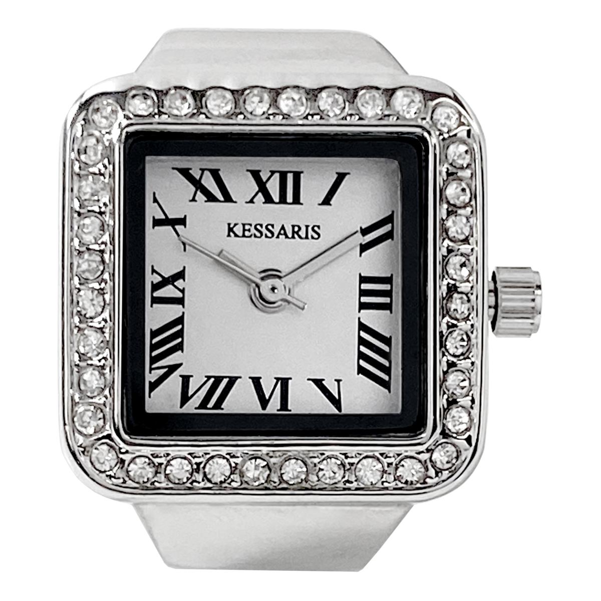 Kessaris Crystal-Accent Expansion Band Ring Watch | HSN