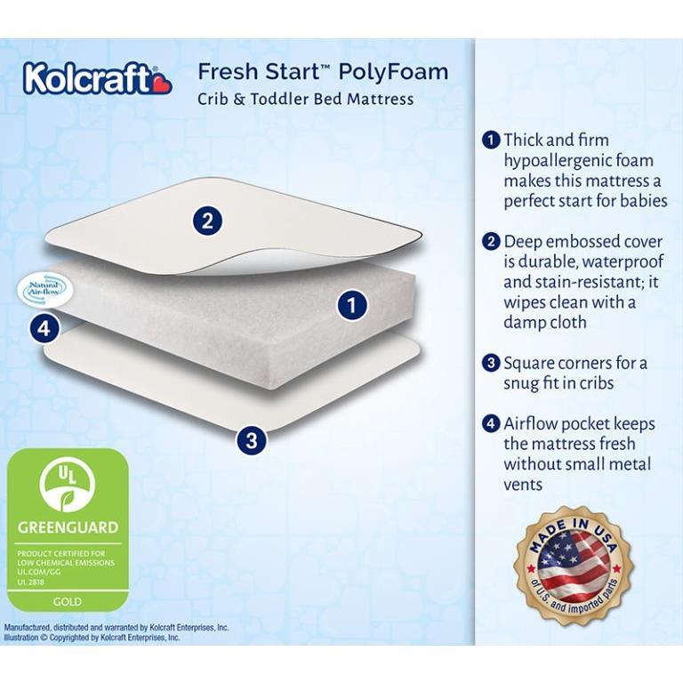 kolcraft fresh start polyfoam crib mattress