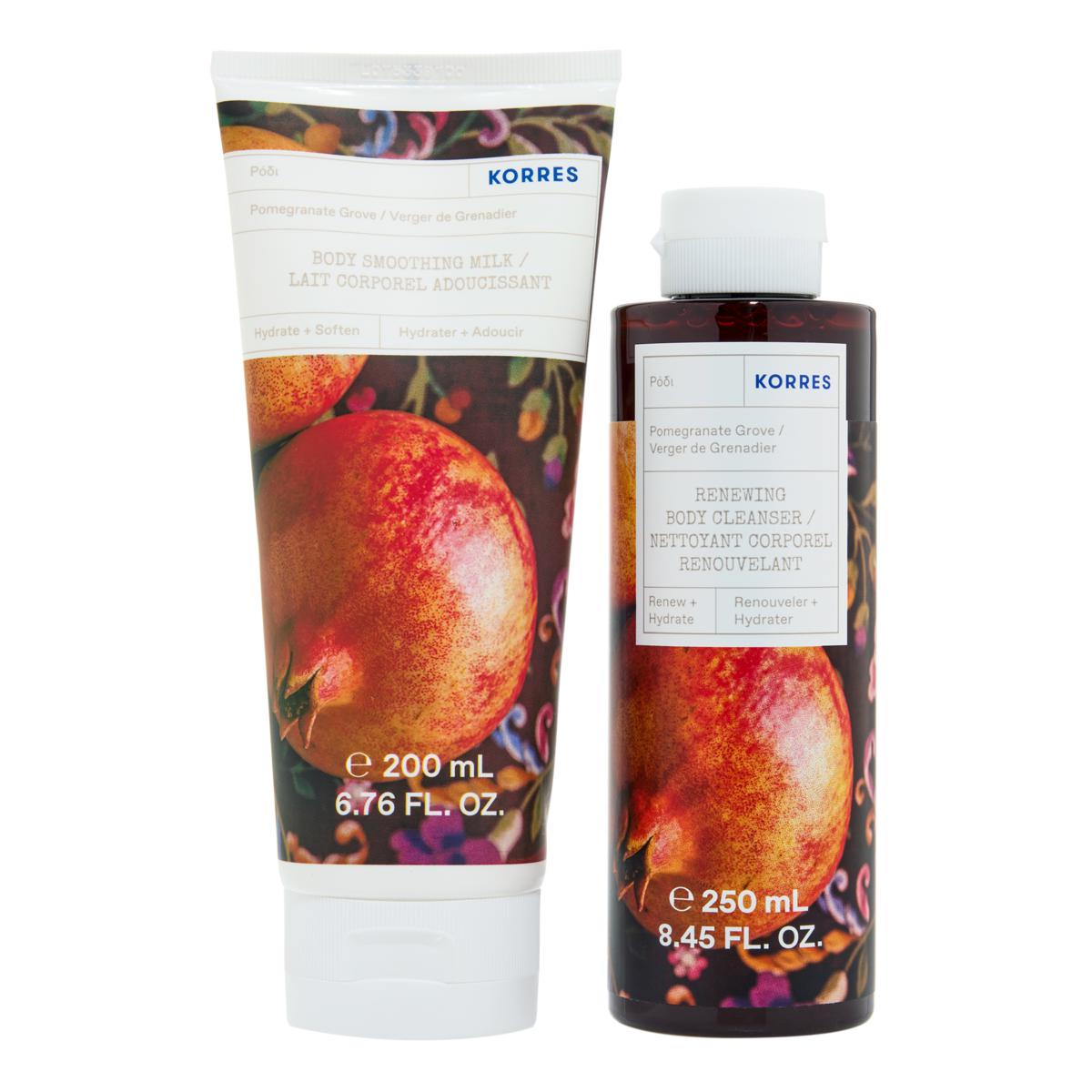 Korres Pomegranate Grove Shower Gel & Body Milk Set 22457070 HSN