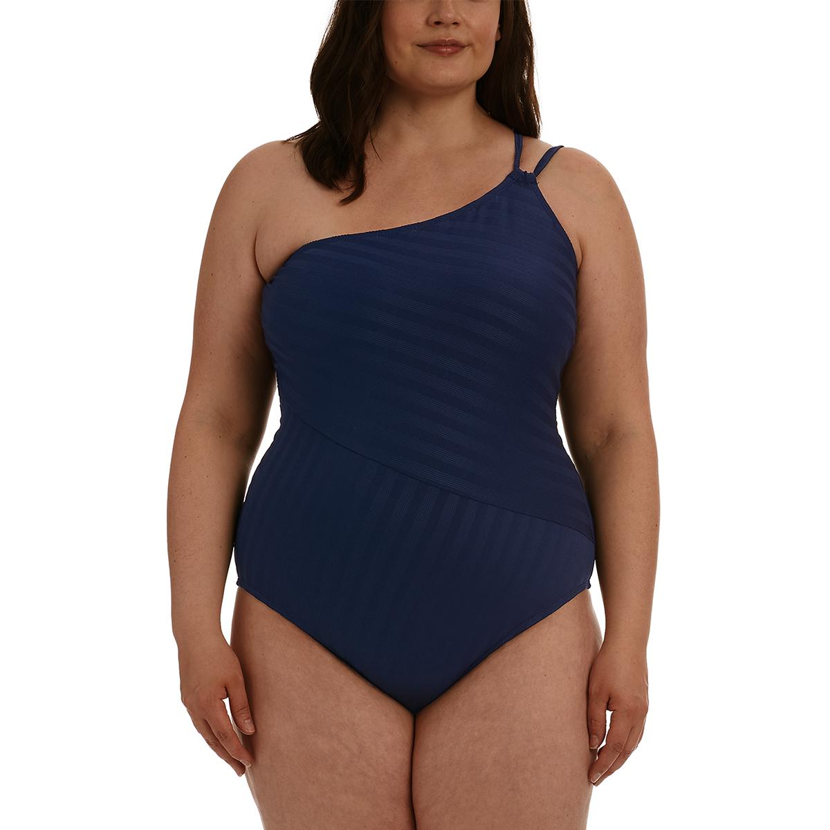 plus size one shoulder swimsuit