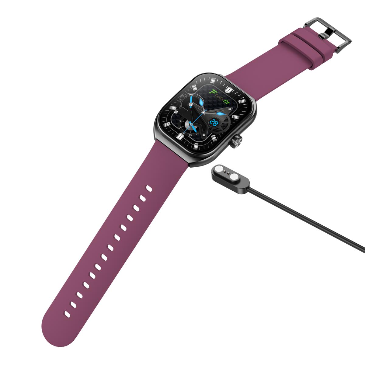 LetsFit E46 Smart Watch with Band and Charger Set of 2 - Black | HSN