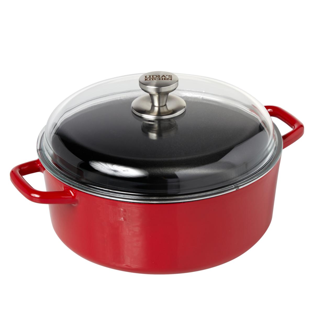 Lidia S Kitchen Lighter Weight Nonstick Cast Iron Quart Dutch Oven Hsn