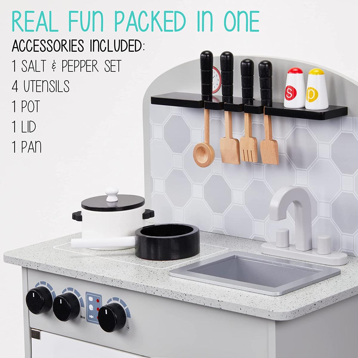 Lil' Jumbl Kids Wooden Kitchen Playset