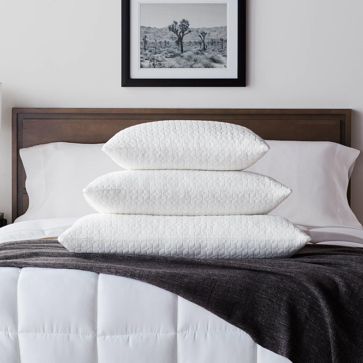 Lucid Comfort Collection 2-Pk Fbr/Shred Foam Pillow w Inner Cvr-Queen -  9321905 | HSN
