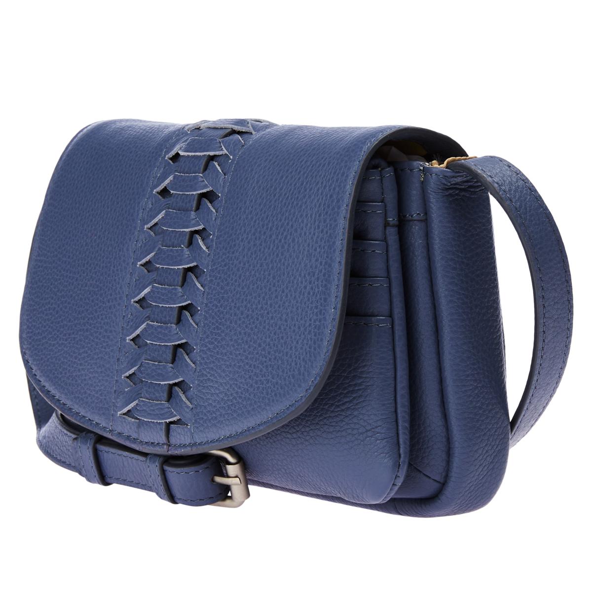 PARKER Small Convertible Crossbody - Navy Blue Leather