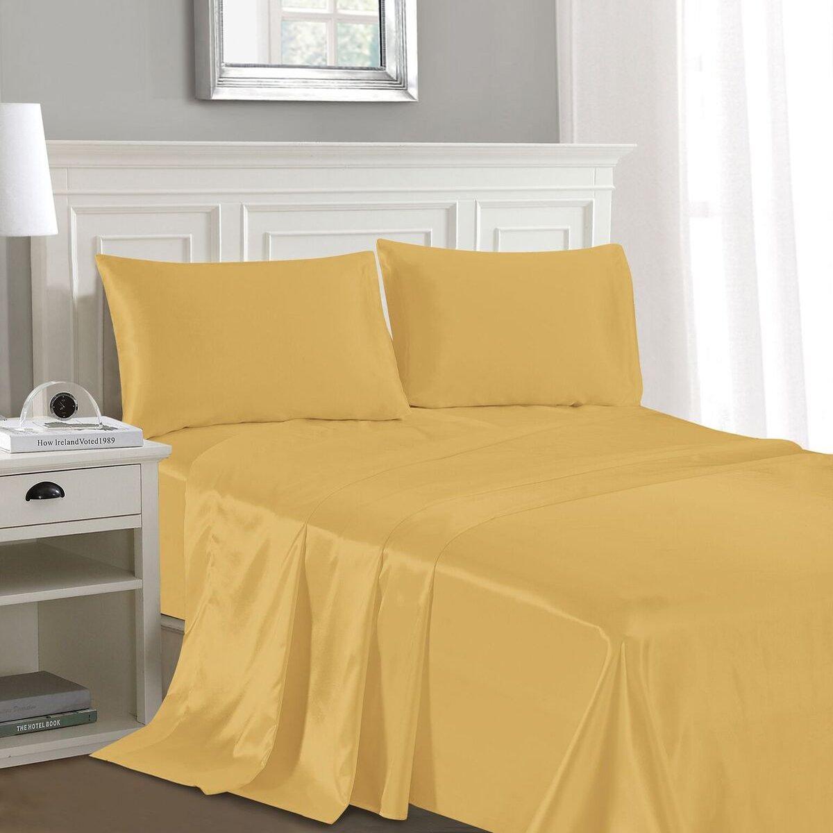 GeSkincare Sheets 160枚+120枚 Luxury Home Silky-Soft Satin 4-Piece Sheet Set- Queen | HSN