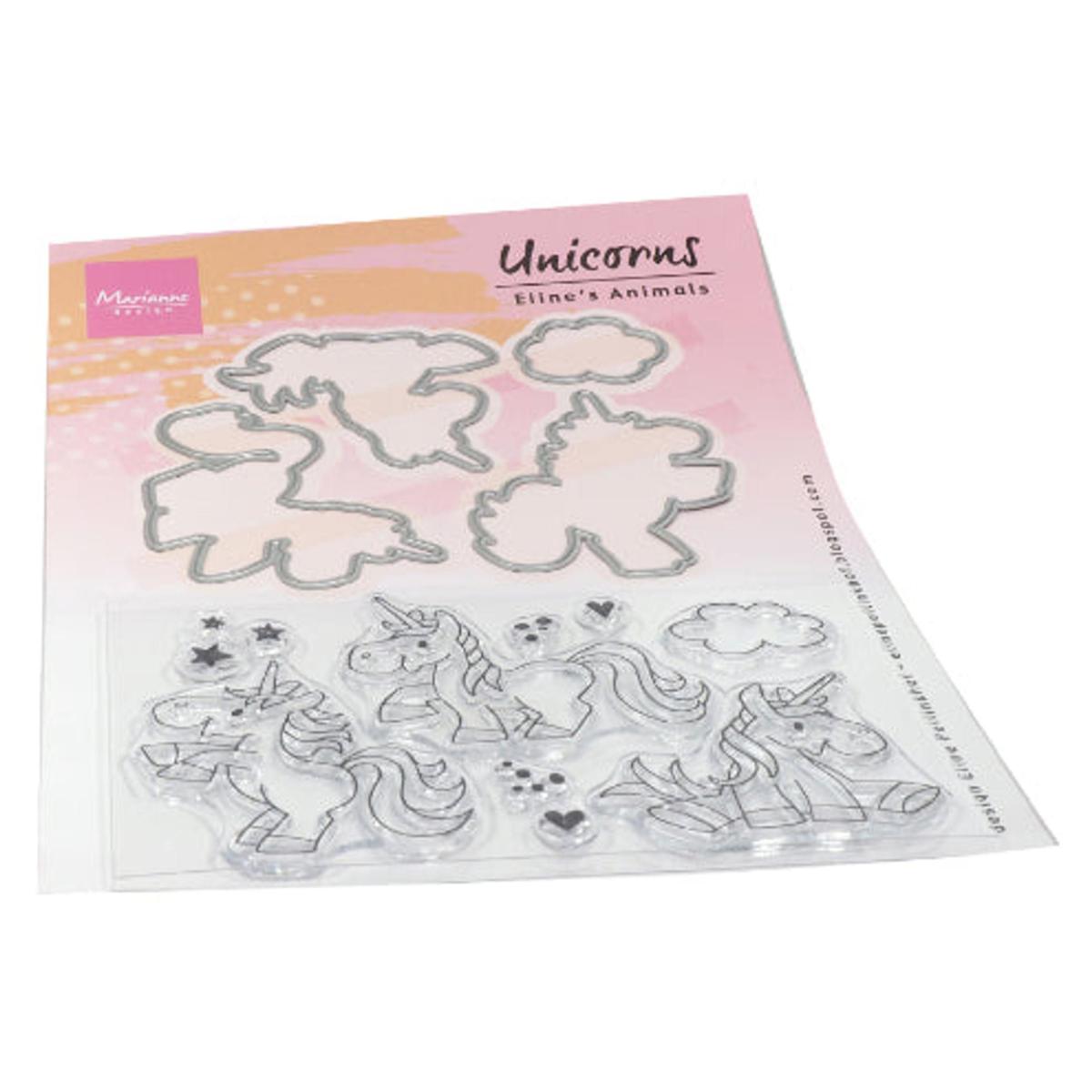 Marianne Design Eline's Animals - Unicorns Die & Stamp Set - 20223792 | HSN