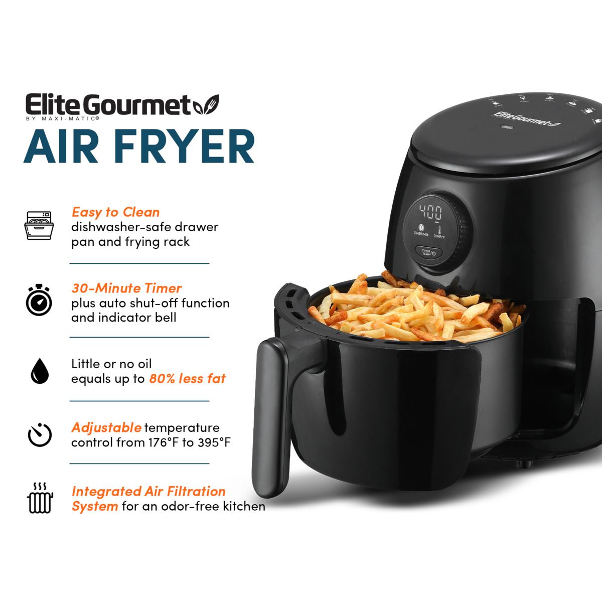 MaxiMatic Elite Gourmet 4Qt Air Fryer Black lupon.gov.ph