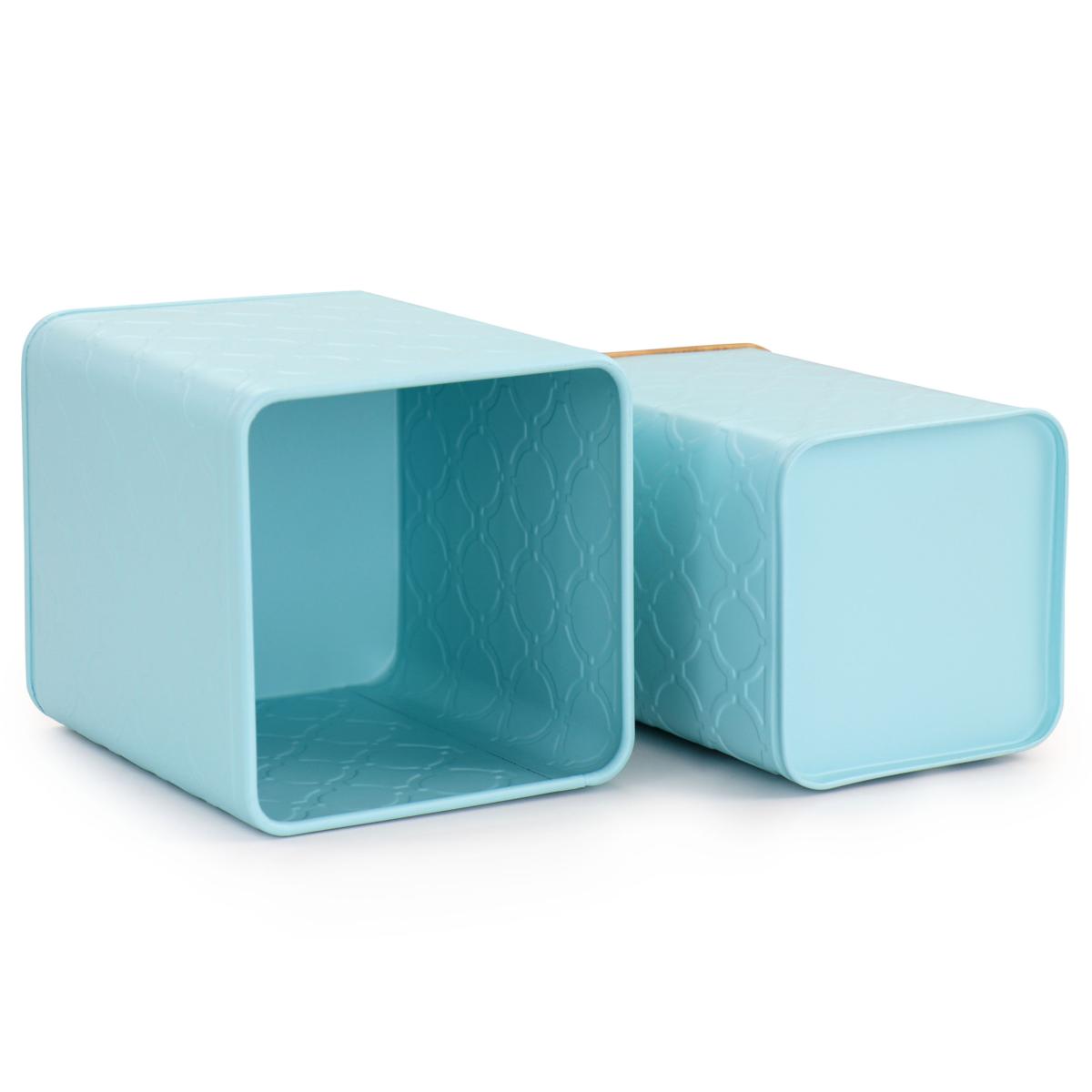 MegaChef Square Iron Canister Set, Turquoise - 3 Piece - 20587652