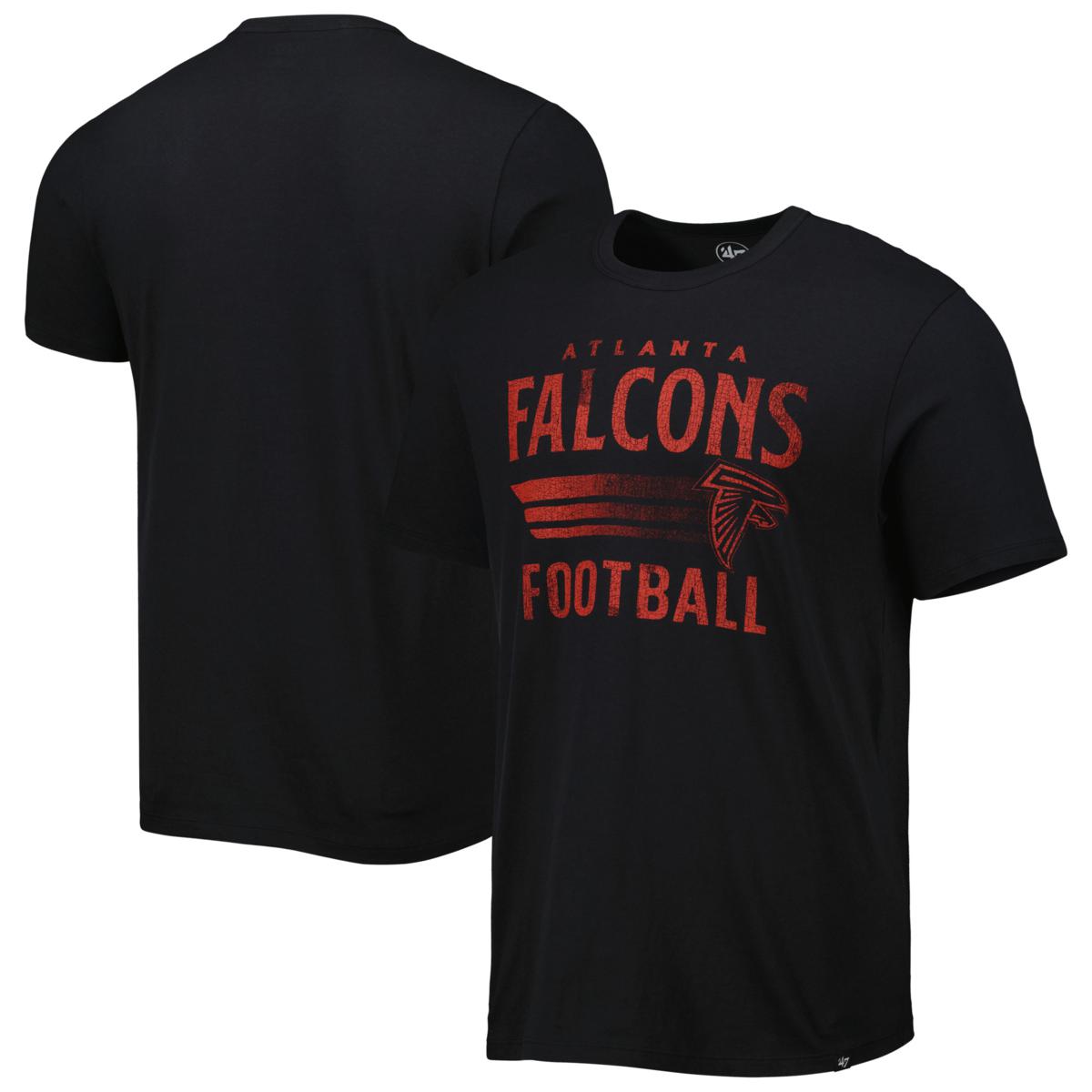 Men's '47 Black Atlanta Falcons Wordmark Rider Franklin T-Shirt ...