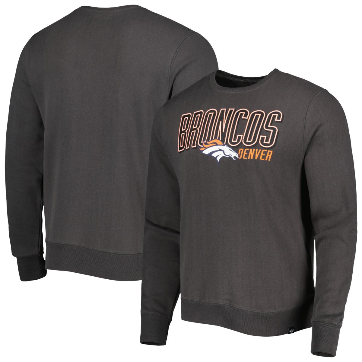 Men's '47 Charcoal Denver Broncos Locked In Headline Pullover ...