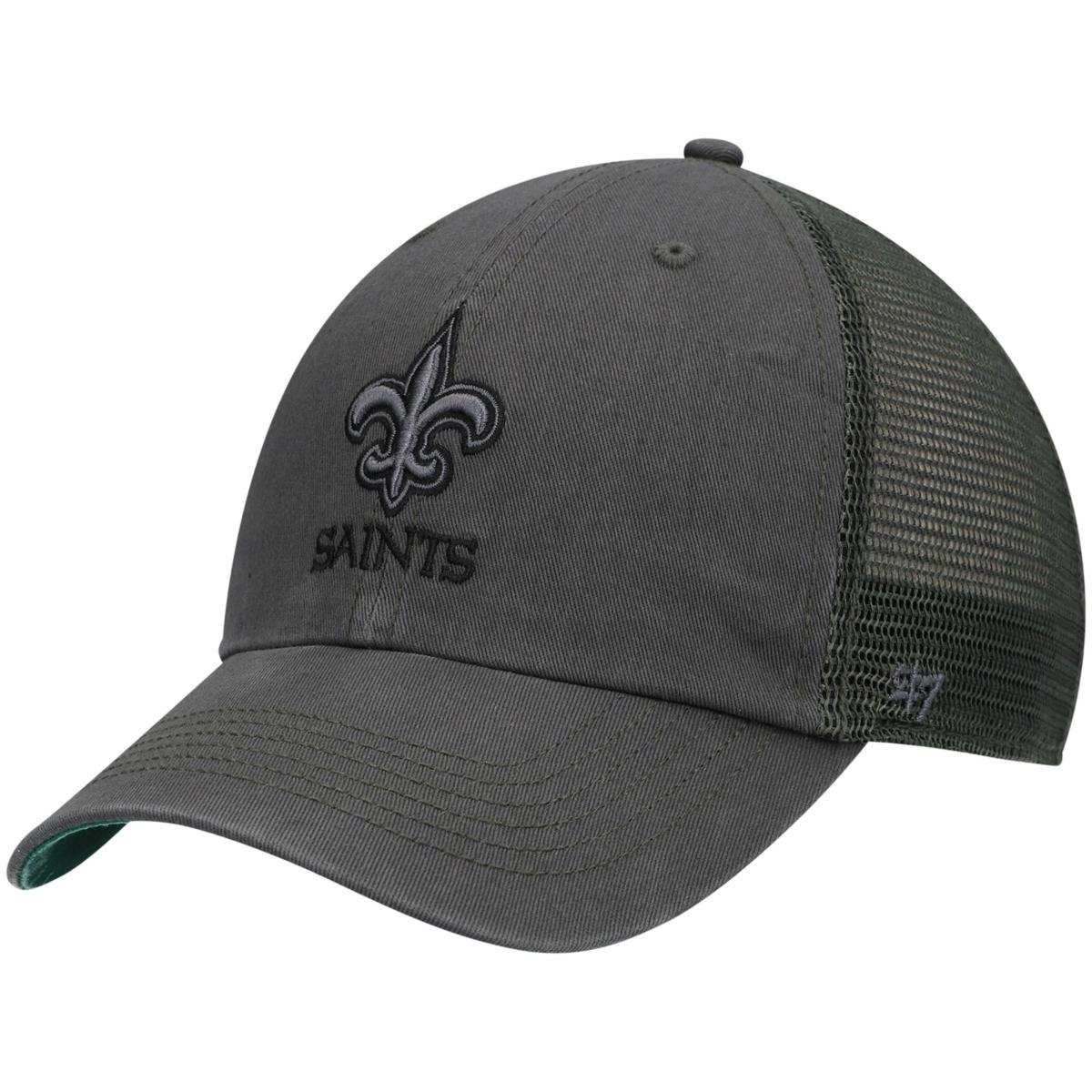 Men's '47 Charcoal New Orleans Saints Trawler Clean Up Trucker Snapback Hat