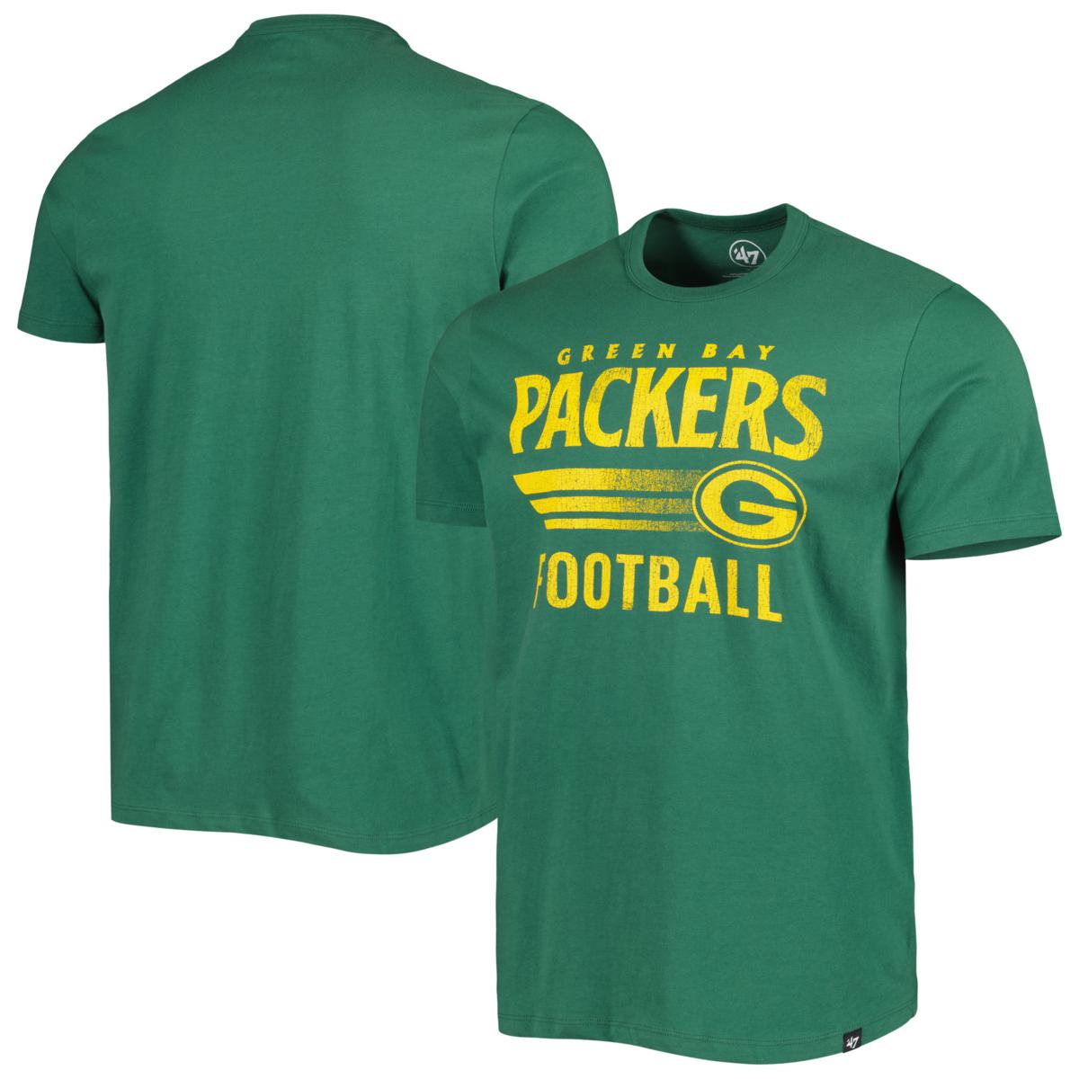 Men's '47 Green Green Bay Packers Wordmark Rider Franklin TShirt