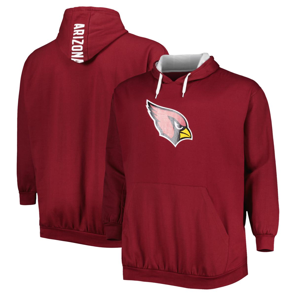 Men's Cardinal Arizona Cardinals Big & Tall Logo Pullover Hoodie ...