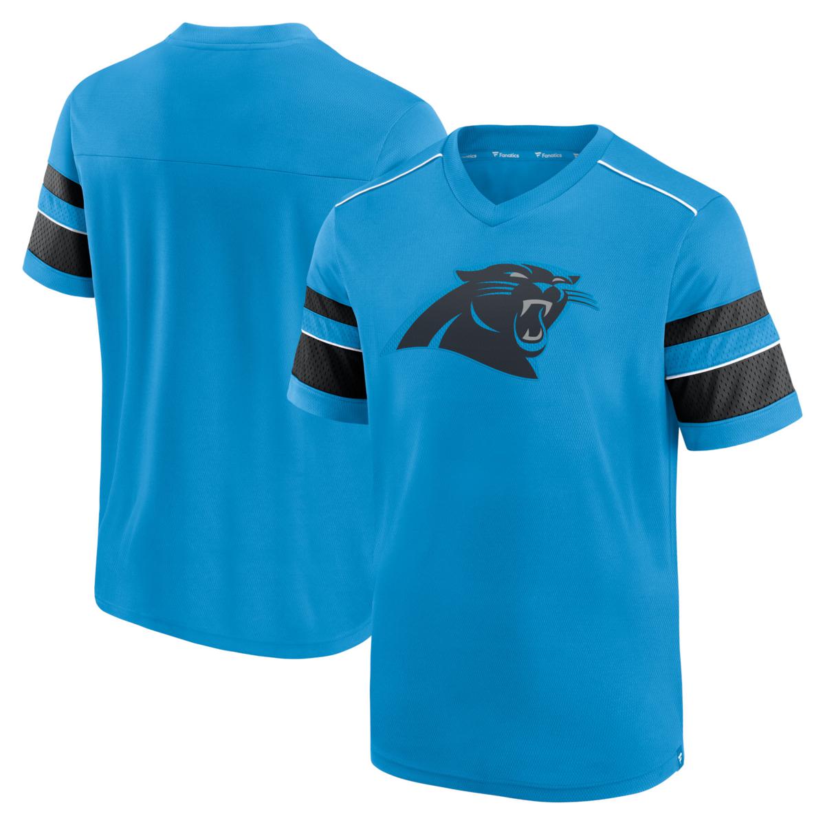 Men's Fanatics Branded Blue Carolina Panthers Textured Hashmark V-Neck ...