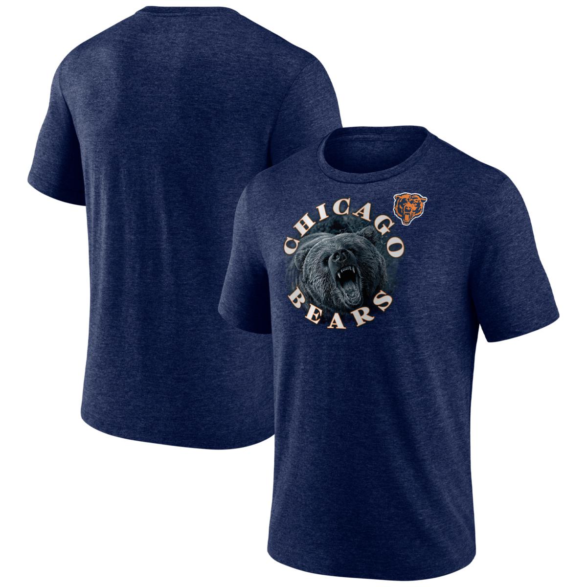 Men's Fanatics Branded Heather Navy Chicago Bears Sporting Chance Tri