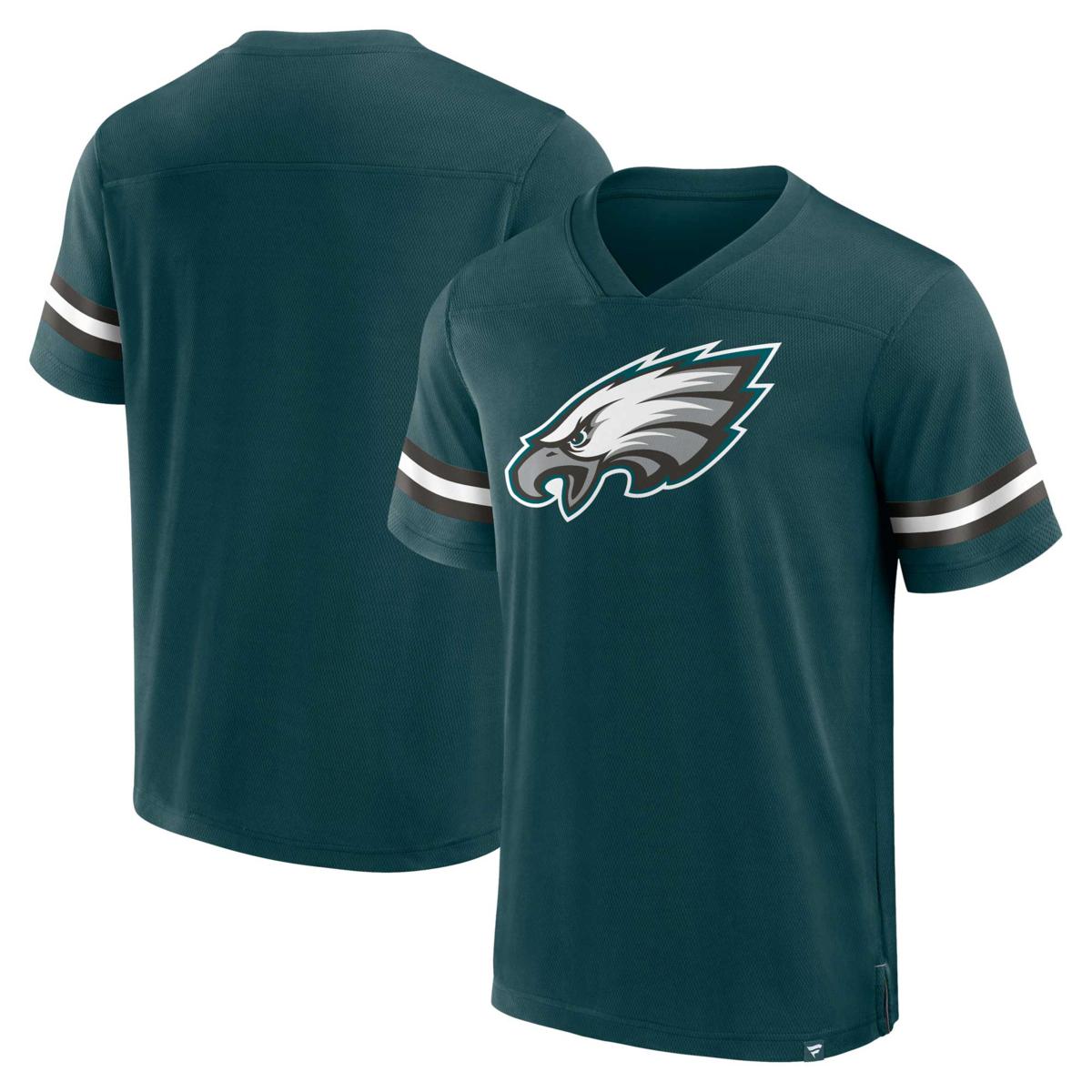 Men's Fanatics Midnight Green Philadelphia Eagles Jersey Tackle V-Neck ...