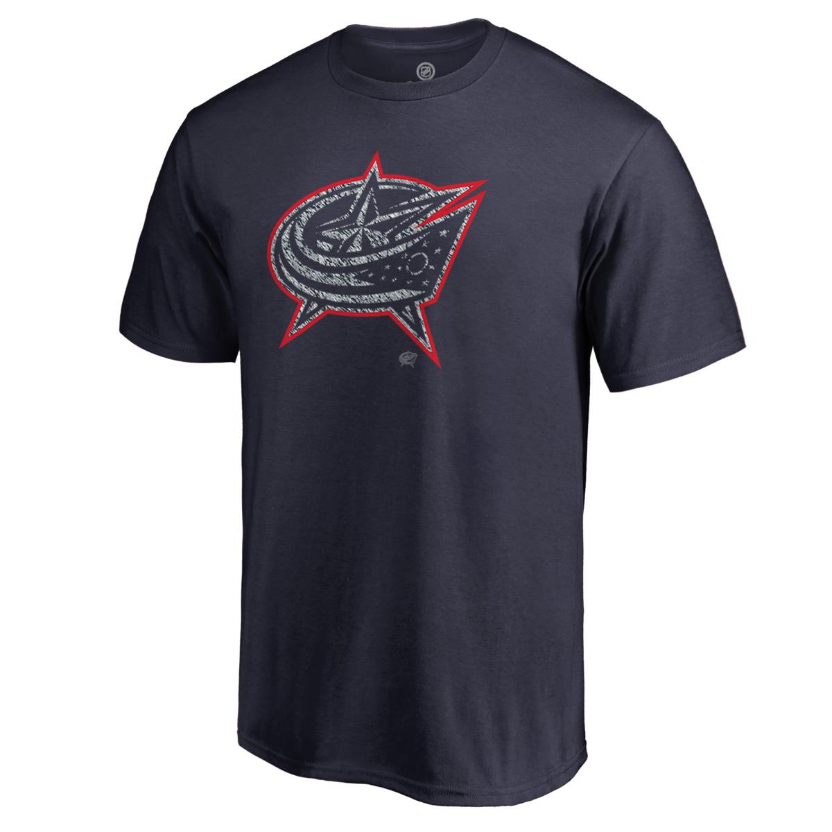 Men s Fanatics Navy Columbus Blue Jackets Static Logo T Shirt HSN