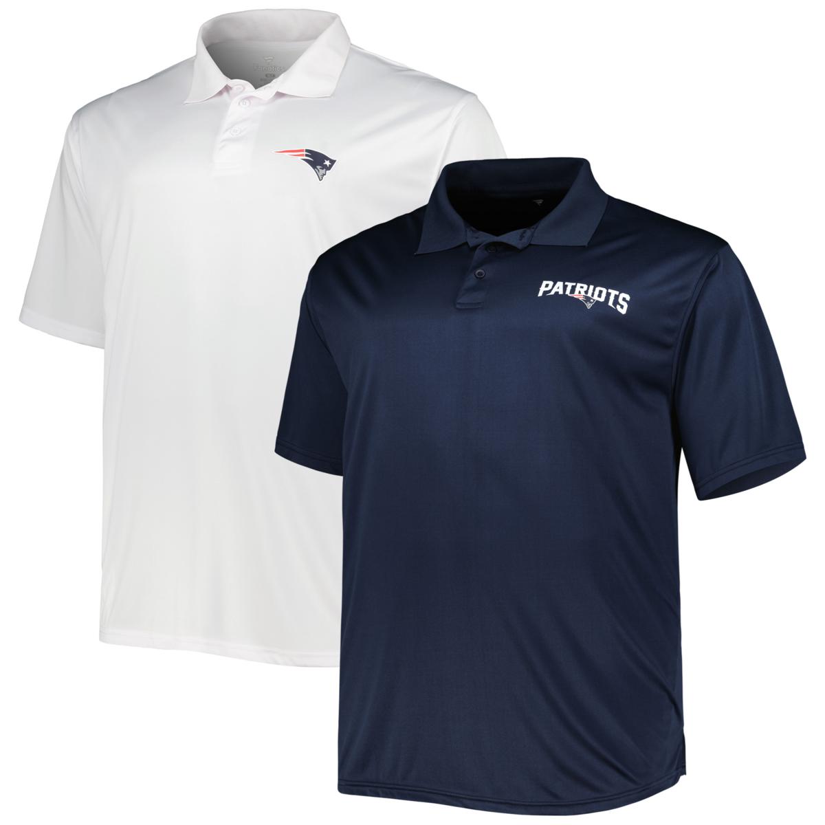 Men s Fanatics Navy White New England Patriots Solid Two Pack Polo Set HSN