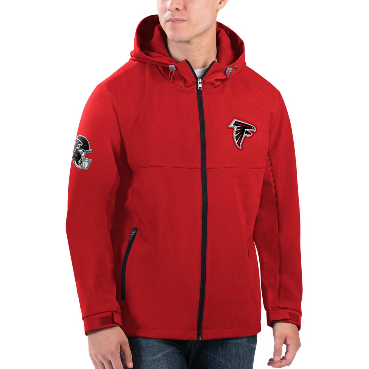 Men's G-III Sports by Carl Banks Red Atlanta Falcons Soft Shell Full-Zip  Hoodie Jacket