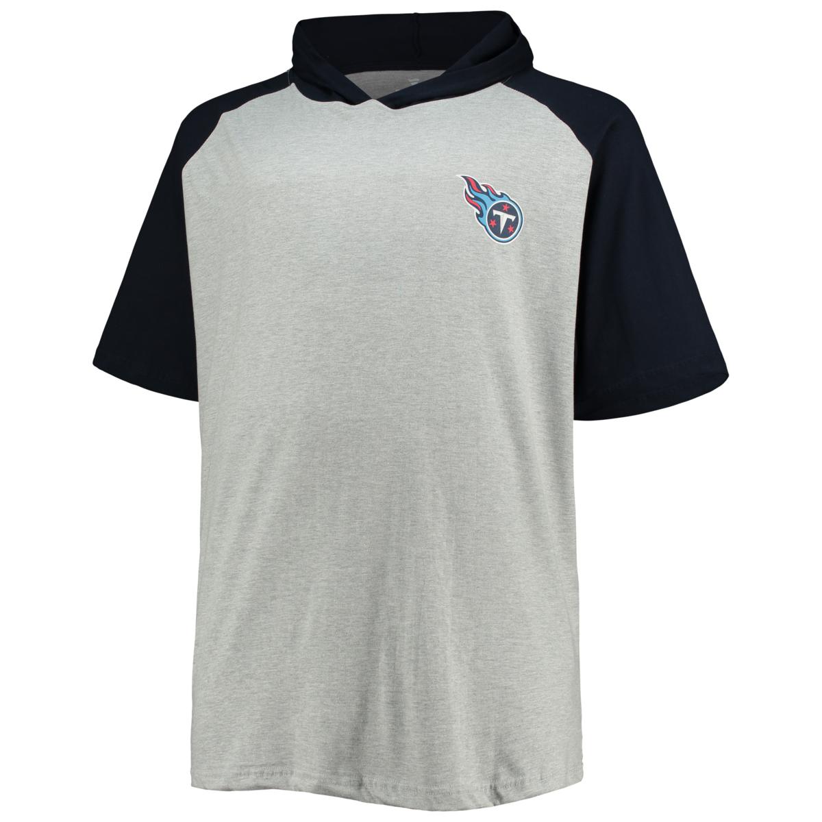 Men's Heathered Gray/Navy Tennessee Titans Big Tall Raglan Short