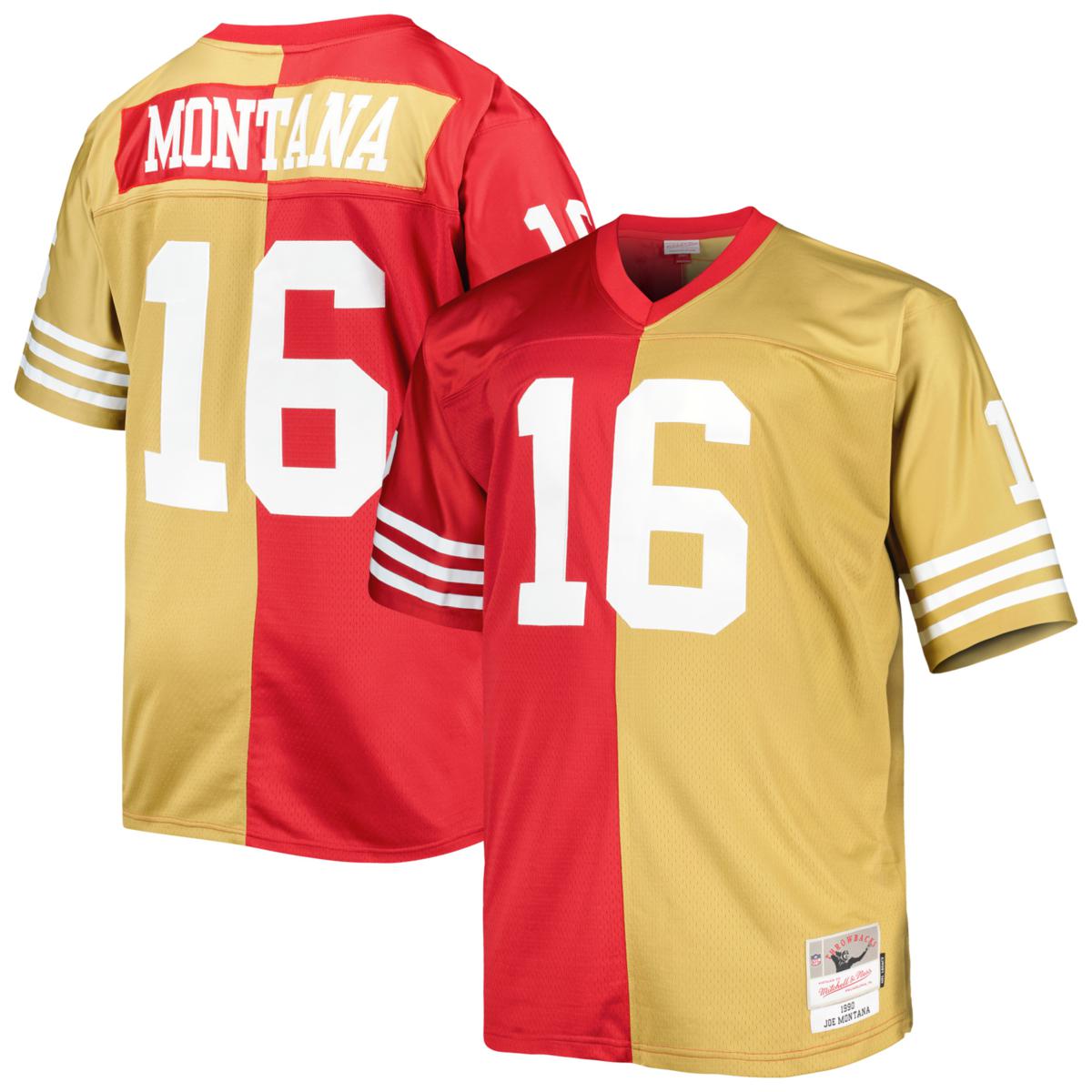 Men s Mitchell Ness Joe Montana Scarlet Gold San Francisco 49ers Big Tall S 21601713 HSN