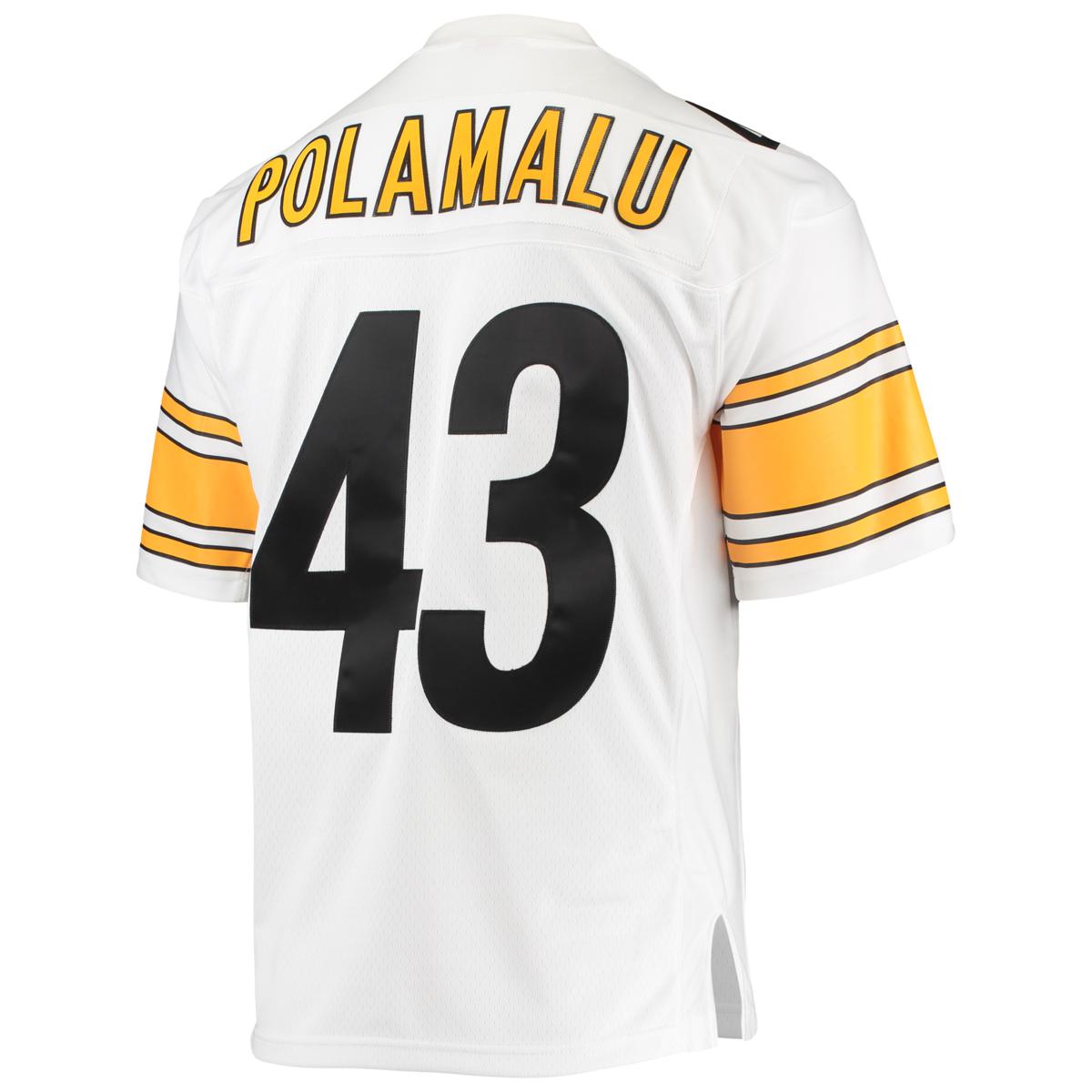 Mitchell And Ness NFL Legacy Jersey Steelers Polamalu Black Yellow