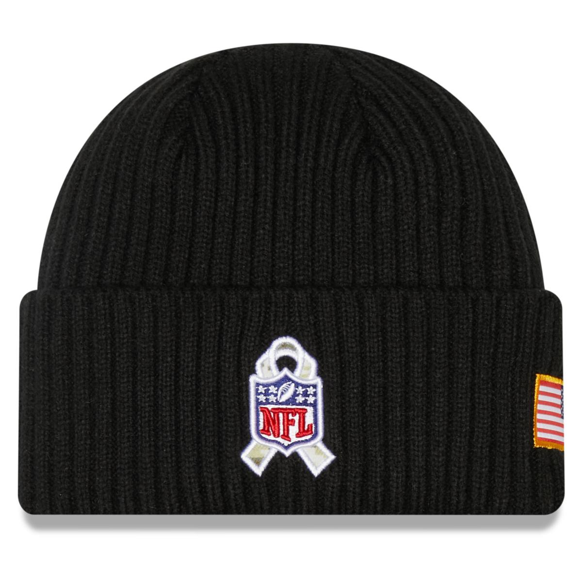 Men's New Era Black Dallas Cowboys 2023 Salute To Service Cuffed Knit Hat