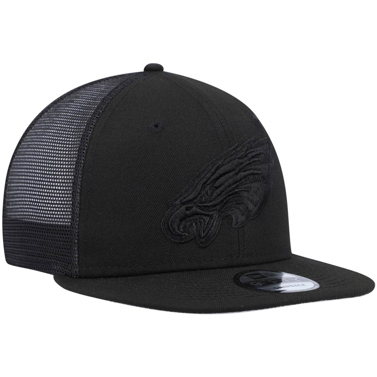 Men's New Era Black Philadelphia Eagles Basic 9FIFTY Adjustable Snapback  Hat