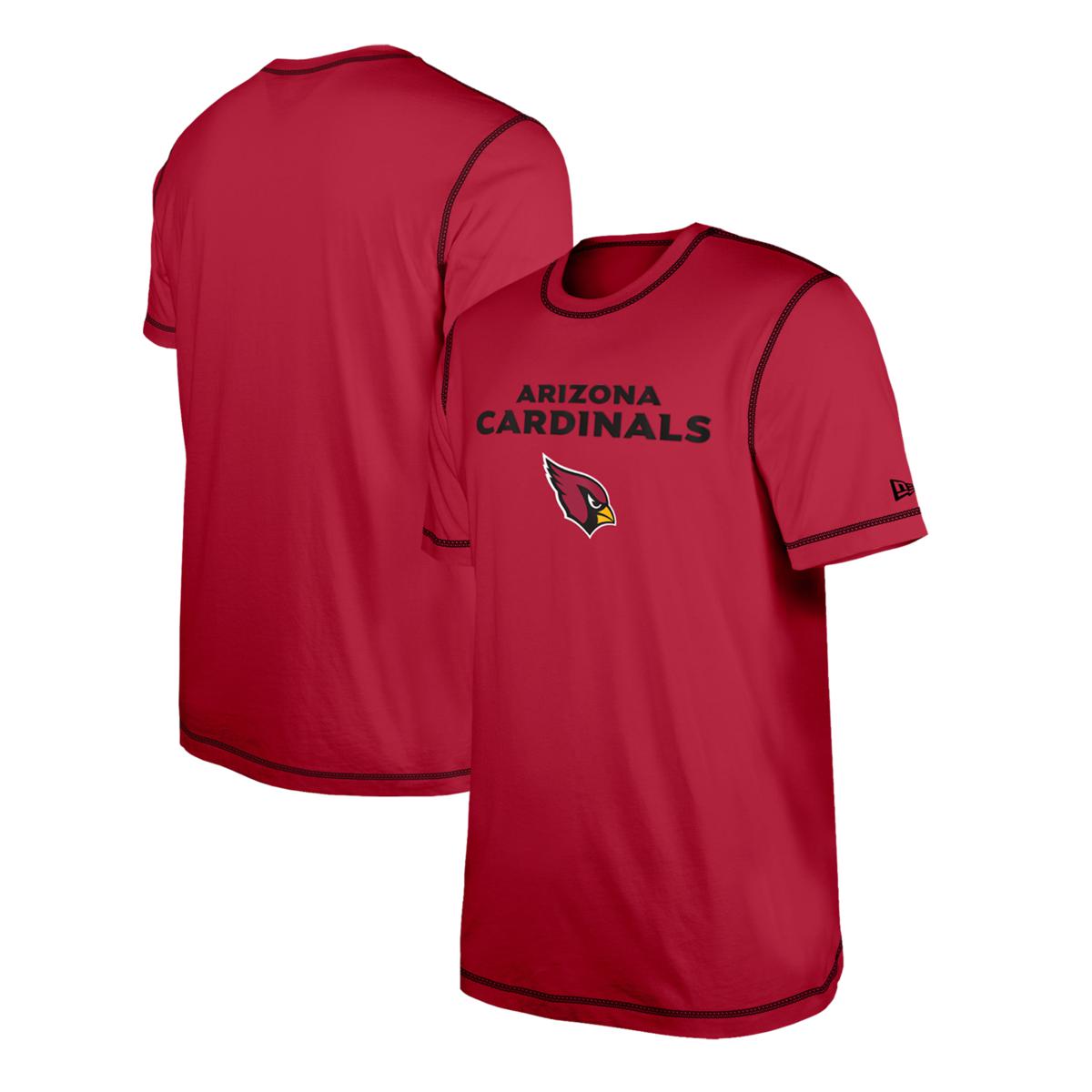 Men's New Era Cardinal Arizona Cardinals Third Down Puff Print T-Shirt ...