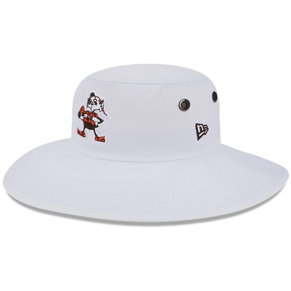 Men's New Era White Cleveland Browns 2023 NFL Training Camp Throwback Panama Bucket Hat