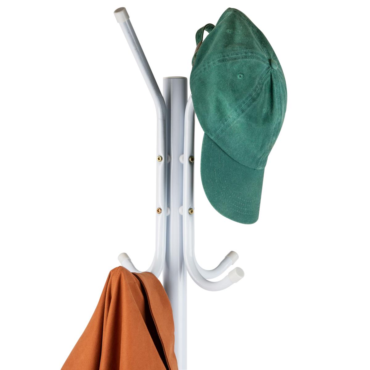 Mind Reader 11-Hook Standing Metal Coat Rack and Hat Hanger
