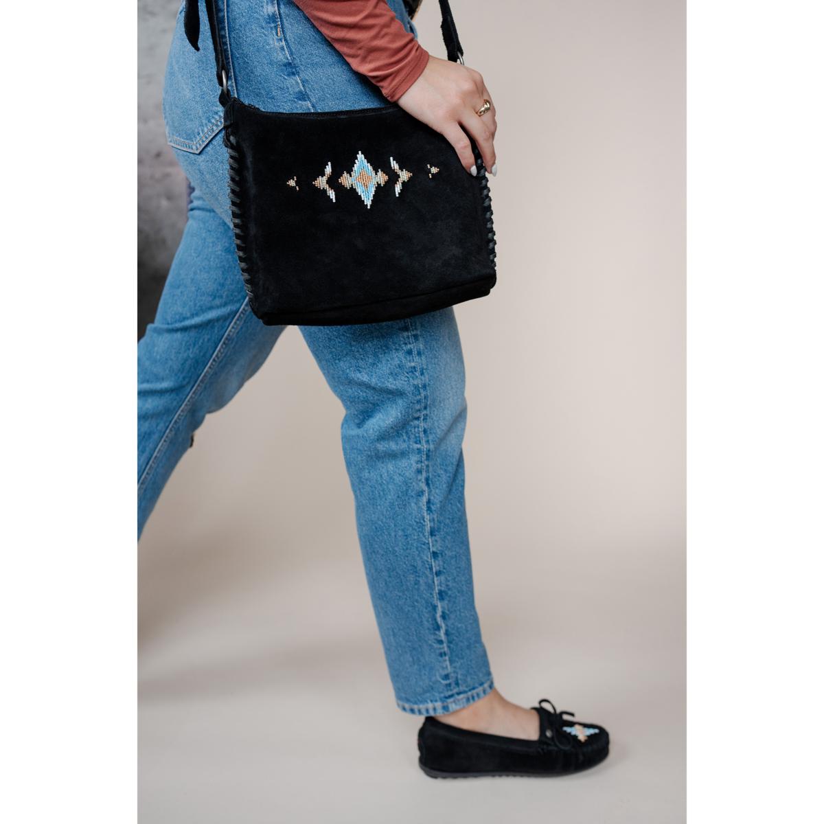 Minnetonka Nizhoni Hand-Beaded Suede Handbag | HSN