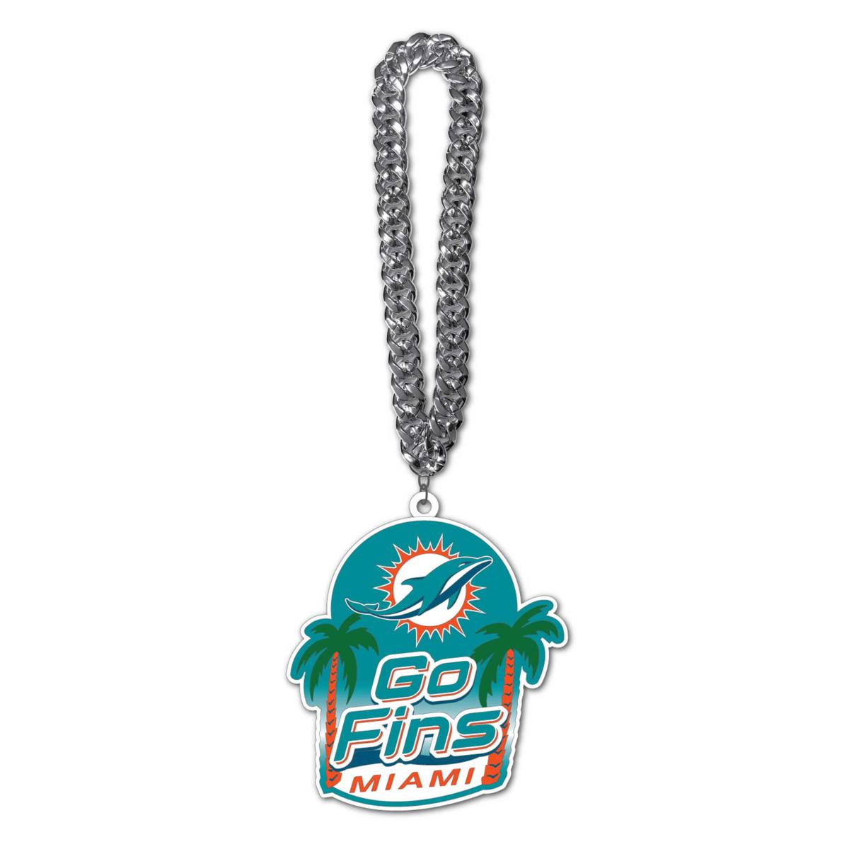 Miami Dolphins Fan Chain, Giant Necklace Licensed NFL