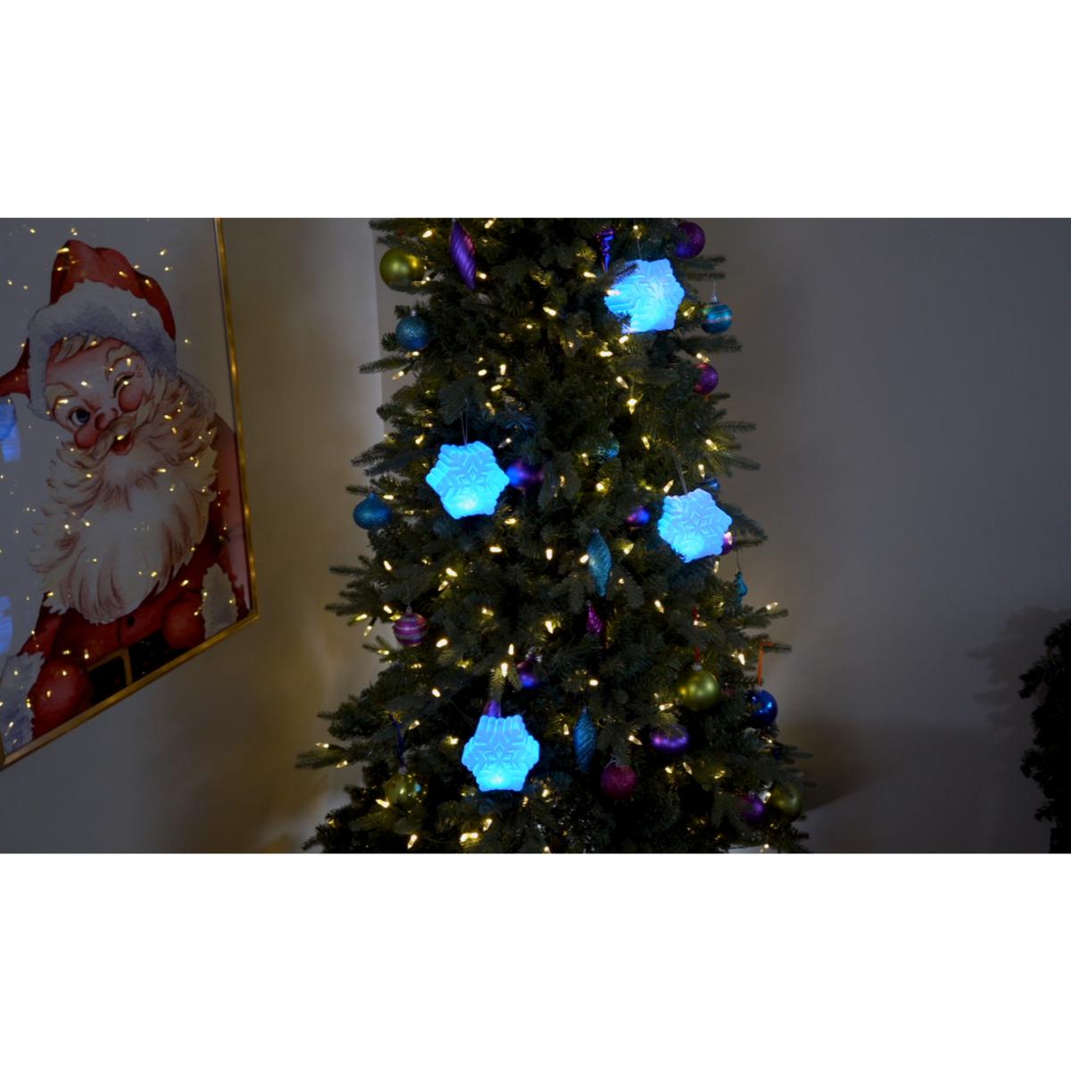 Christmas Blow Mold Lit Snowflake Ornament Set of 23261681