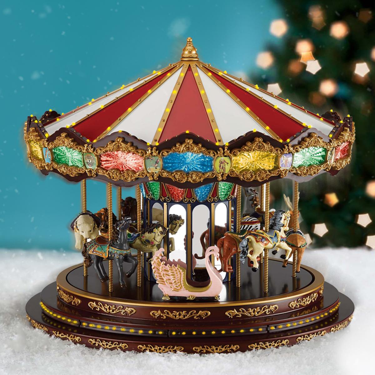 Mr. Christmas Marquee Deluxe Carousel with LED Lights | HSN