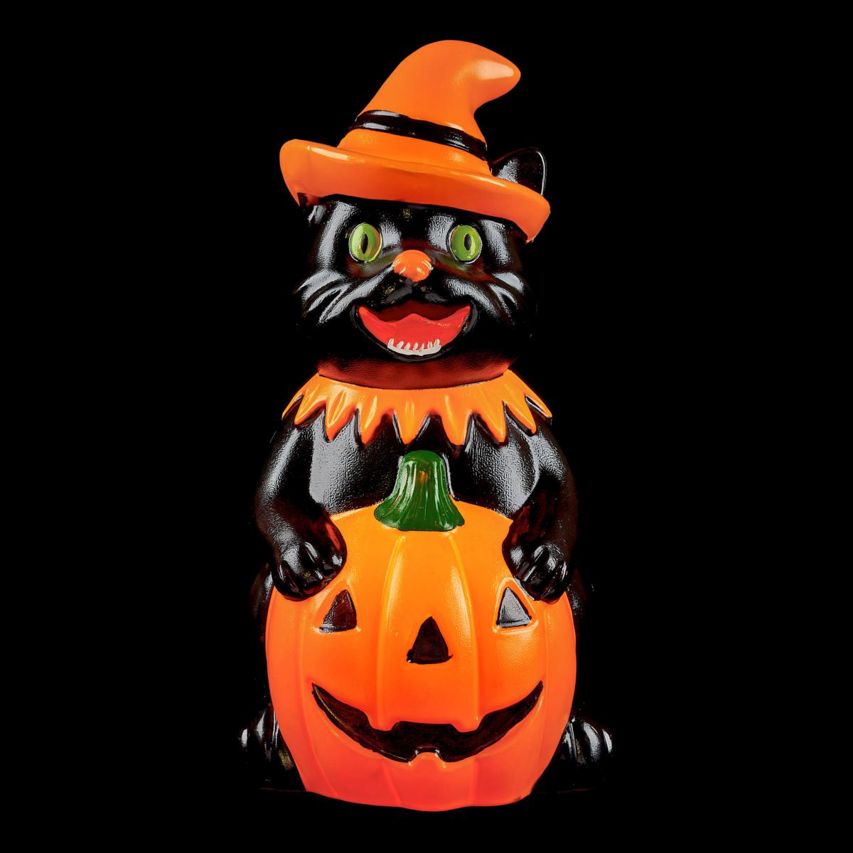 Black popular Cat on Jack o Lantern Blow Mold