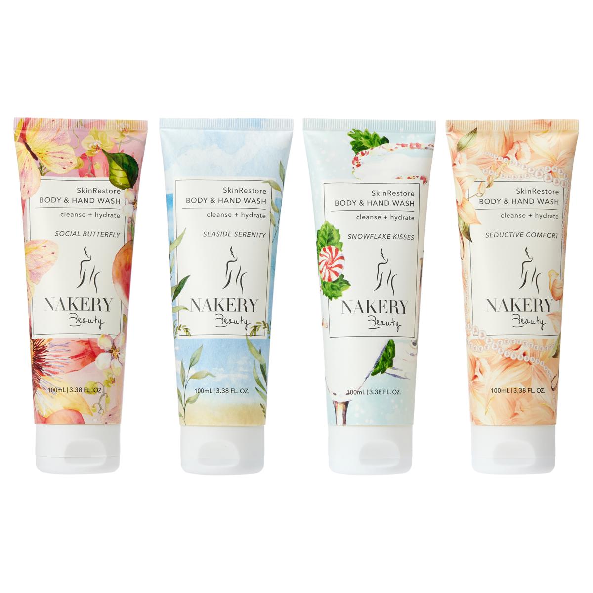 Nakery Beauty 4piece SkinRestore Face, Body & Hand Wash Collection