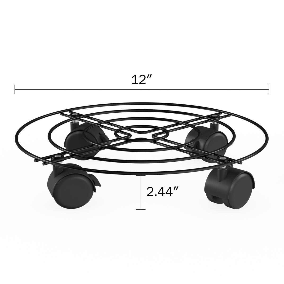 Nature Spring Metal Plant Caddy Set of 2 - Black | HSN