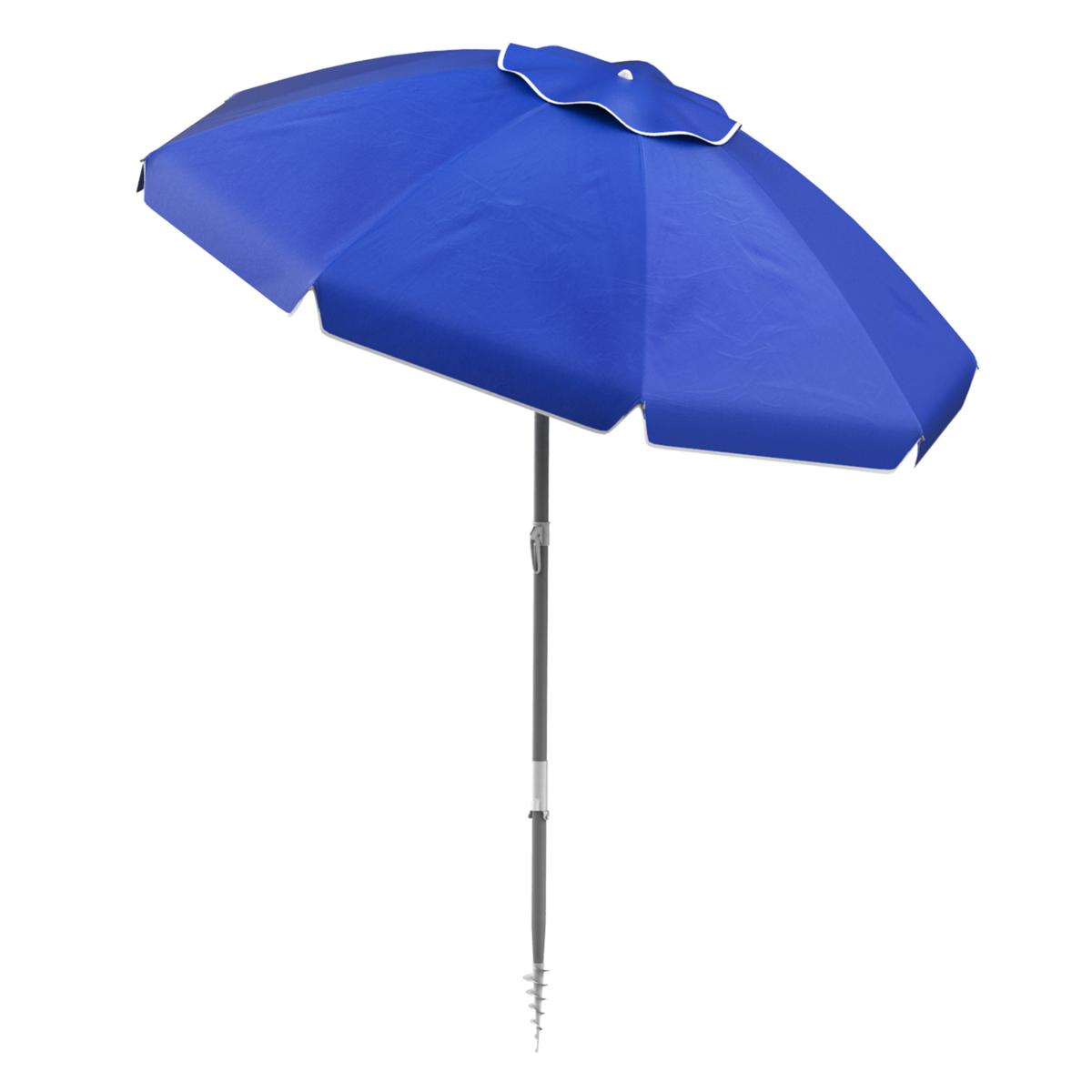 Nature Spring Tilt and Anchor Beach Umbrella Blue HSN