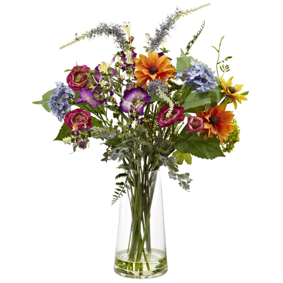 Nearly Natural Silk Spring Garden Floral Arrangement - 9195896 | HSN