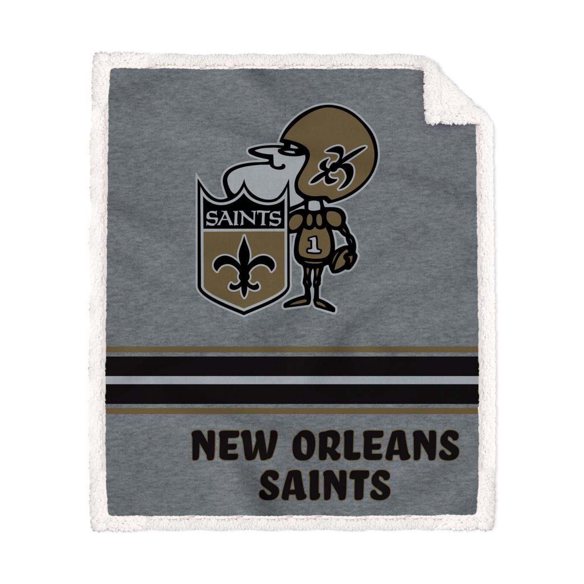 New Orleans Saints 50'' x 60'' Vintage Triple Stripe French Terry S...