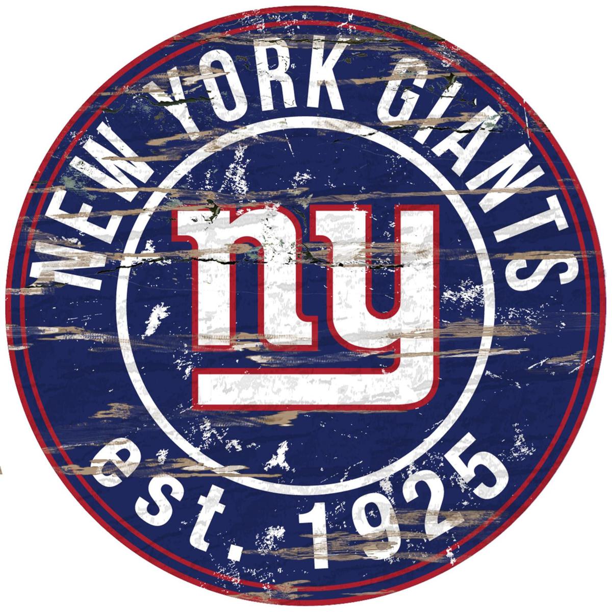 NEW YORK GIANTS DISTRESSED LOGO TEE BLACK MENS