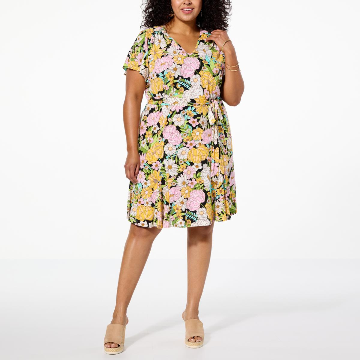 Nina Leonard Belted Godet Hem Dress 22346516 Hsn Nina Leonard Belted Godet Hem Dress 22346516 Hsn